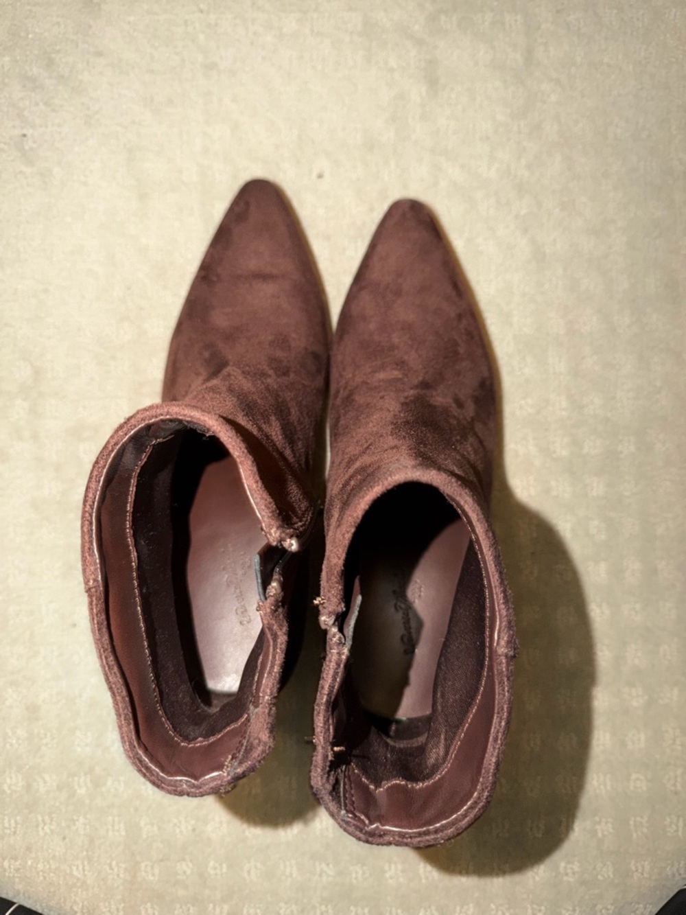 Universal Thread Women's Dark Brown Pointed Toe Suede Ankle Boots